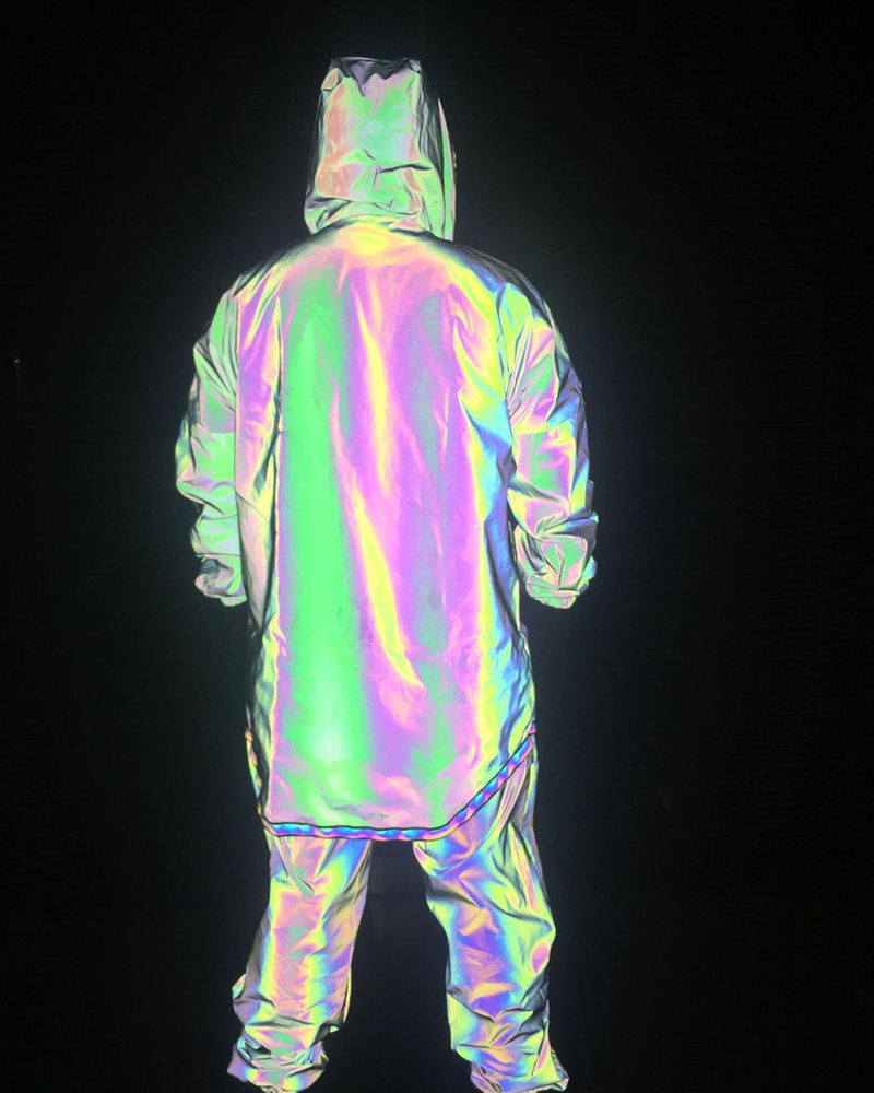 Veste Tech Réfléchissante Accrocheuse -  vêtement noir - Veste Techwear Réfléchissante pour un Style Urbain