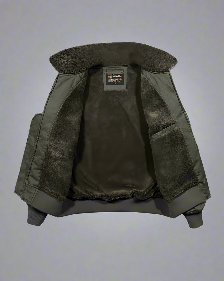 Veste Tech Vintage d'Hiver -  veste kaki - Veste Tech Vintage d'Hiver élégante et pratique