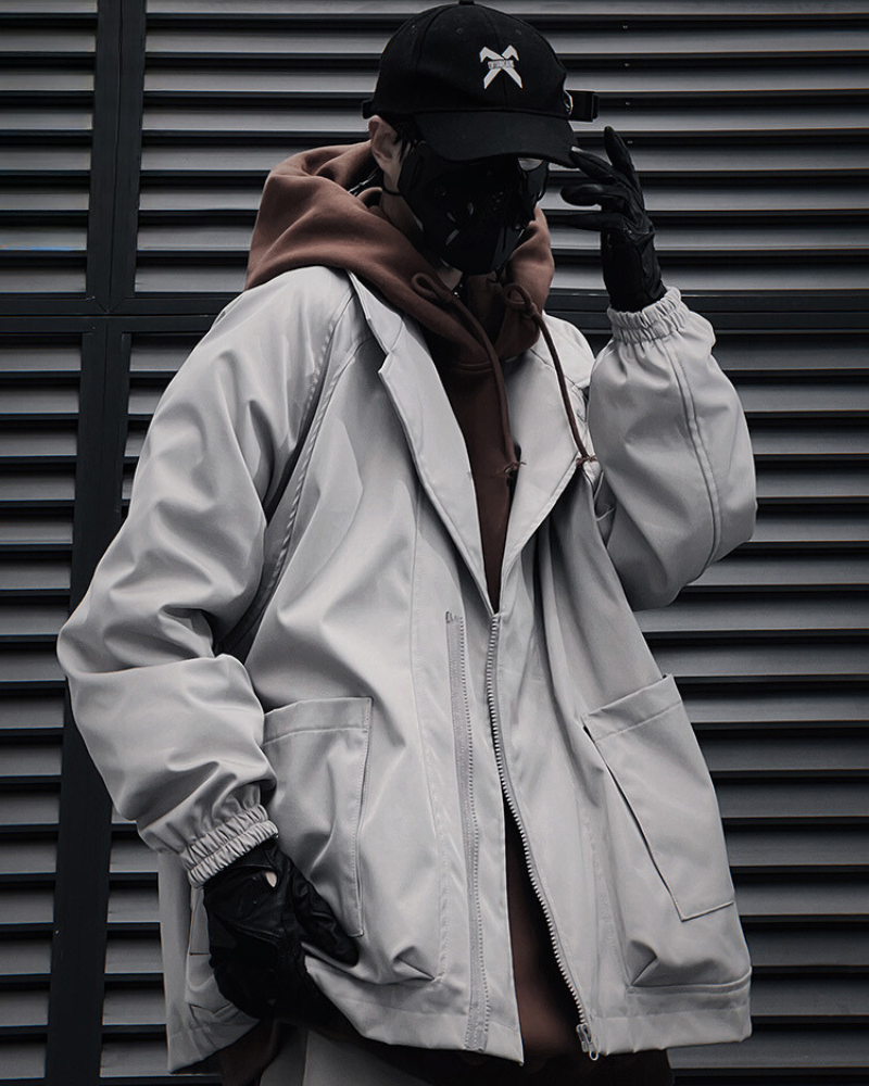 Veste Unisexe Chic Zippée -  griffé - Veste Unisexe Chic Zippée au style techwear moderne