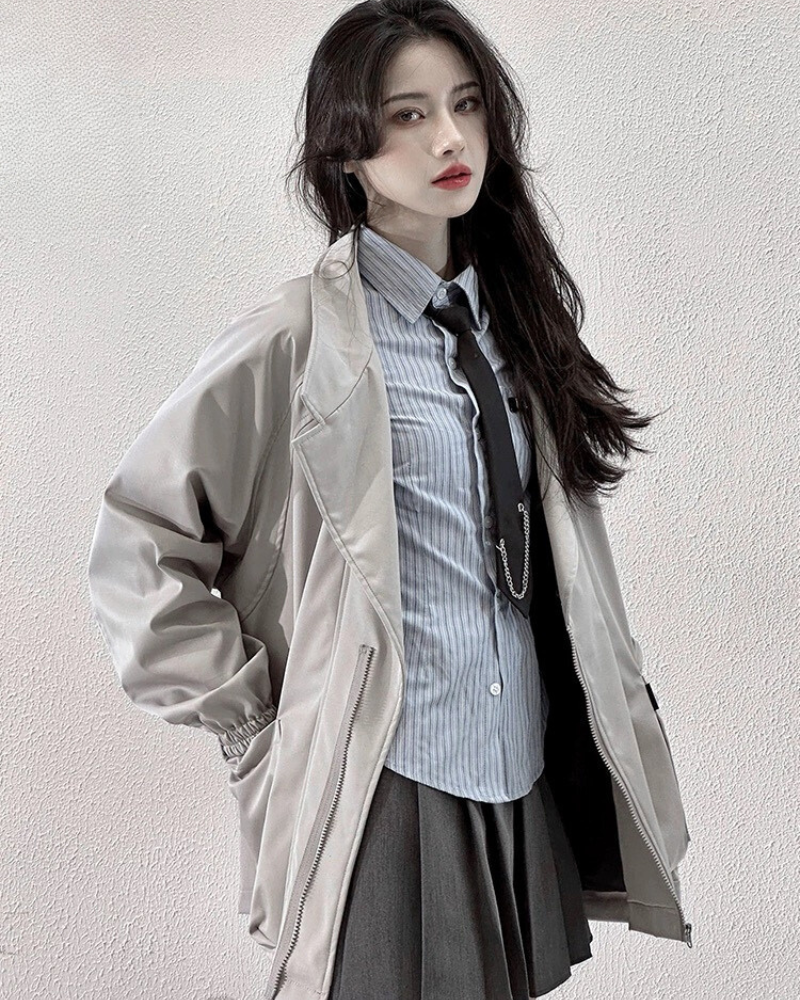 Veste Unisexe Chic Zippée -  veste confortable - Veste Unisexe Chic Zippée au style techwear moderne