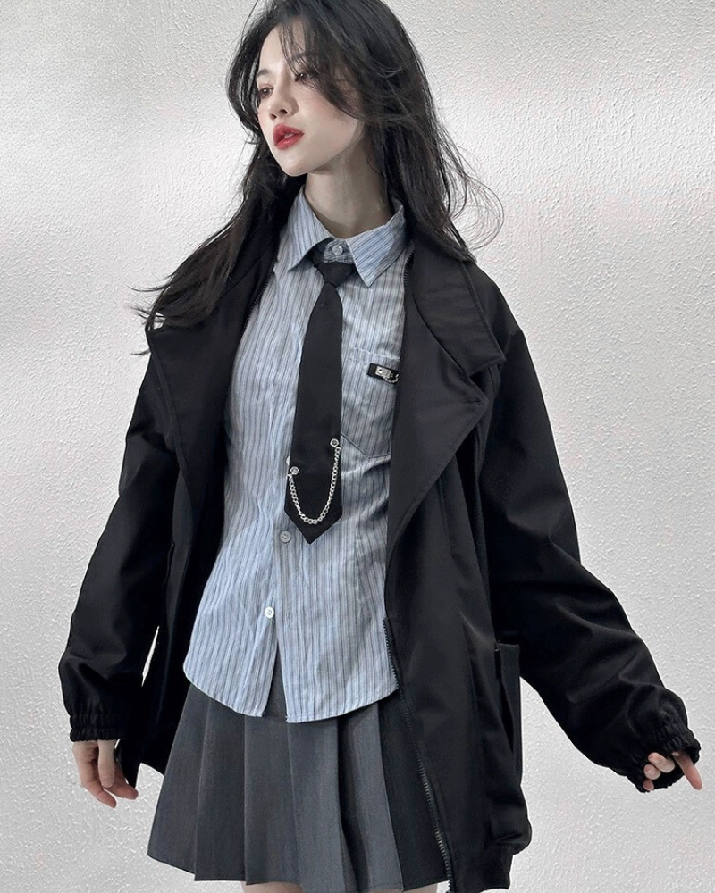 Veste Unisexe Chic Zippée -  veste futuriste - Veste Unisexe Chic Zippée au style techwear moderne