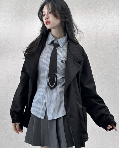 Veste Unisexe Chic Zippée -  veste futuriste - Veste Unisexe Chic Zippée au style techwear moderne