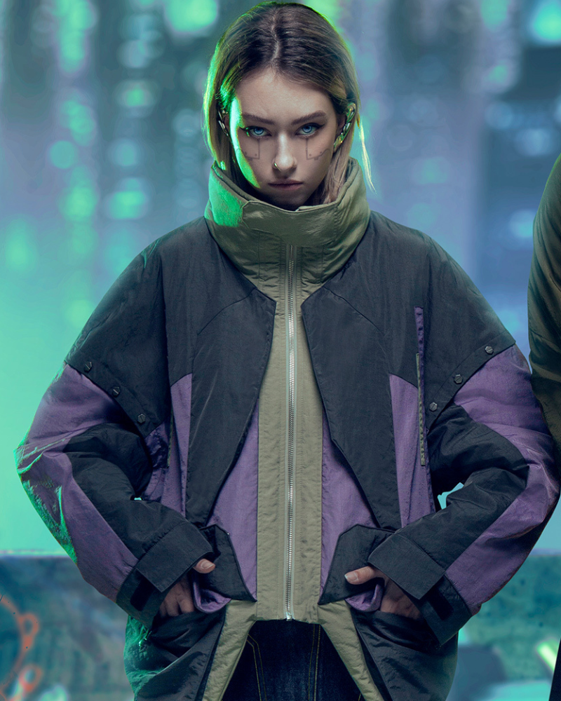 Veste Urbaine Futuriste de Hacker -  esthétique futuriste - Veste Urbaine Futuriste Inspirée par le Techwear