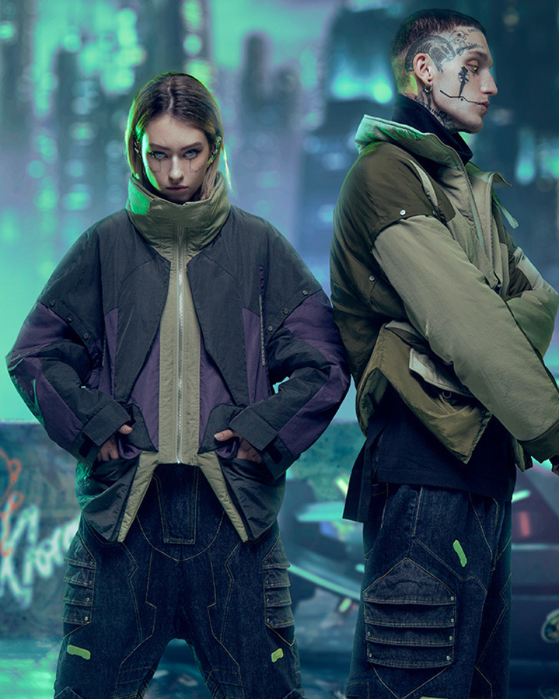 Veste Urbaine Futuriste de Hacker -  style cyberpunk - Veste Urbaine Futuriste Inspirée par le Techwear