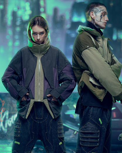 Veste Urbaine Futuriste de Hacker -  style cyberpunk - Veste Urbaine Futuriste Inspirée par le Techwear