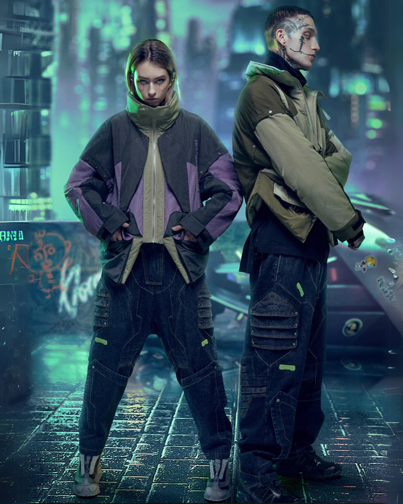 Veste Urbaine Futuriste de Hacker -  urbain - Veste Urbaine Futuriste Inspirée par le Techwear
