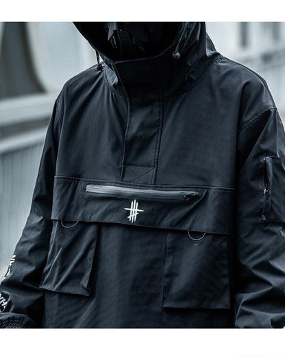 Veste Urbaine Élégante -  poche kangourou - Veste Urbaine Élégante en Noir avec Poche Kangourou
