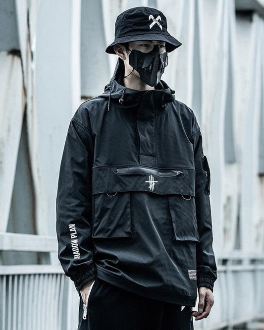 Veste Urbaine Élégante - veste urbaine - Veste Urbaine Élégante en Noir avec Poche Kangourou