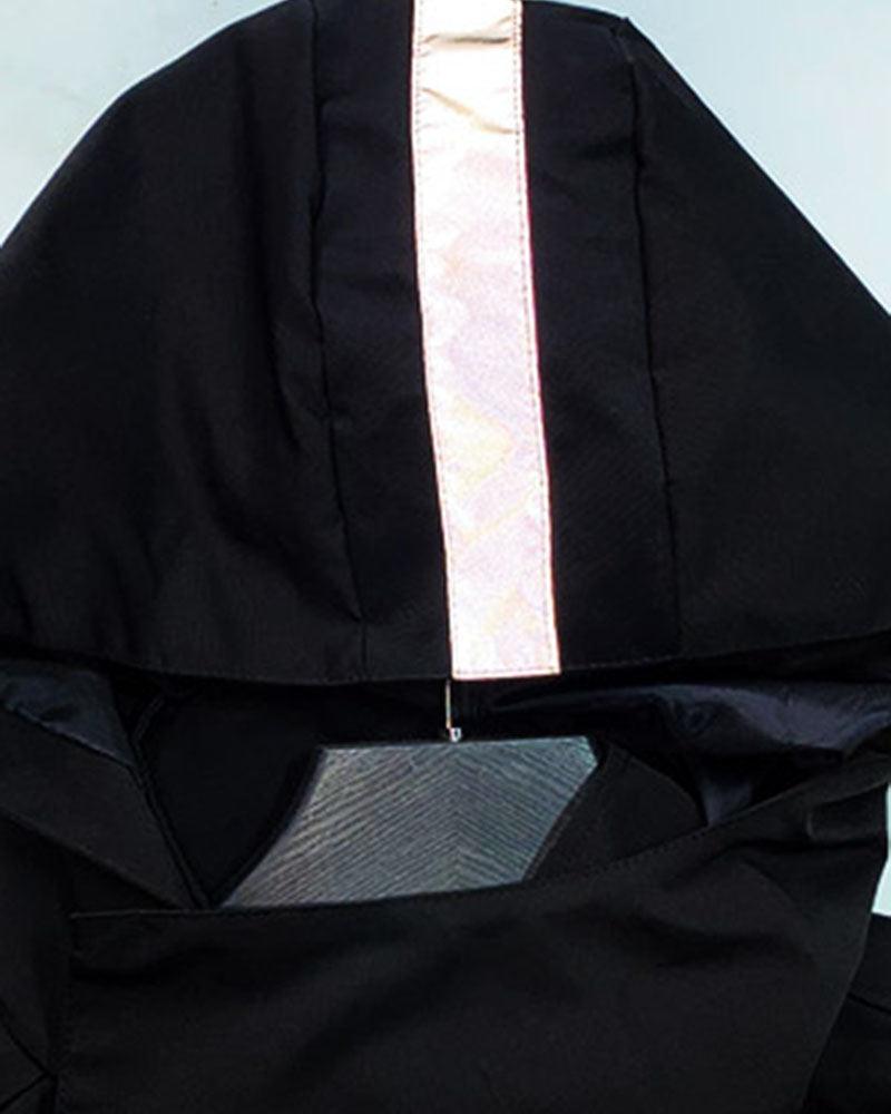 Veste Urbaine Tech Haute Visibilité -  veste noire - Veste Urbaine Réfléchissante pour Plus de Visibilité
