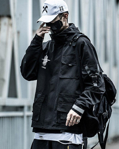 Veste Urbaine Tech Haute Visibilité - veste techwear - Veste Urbaine Réfléchissante pour Plus de Visibilité