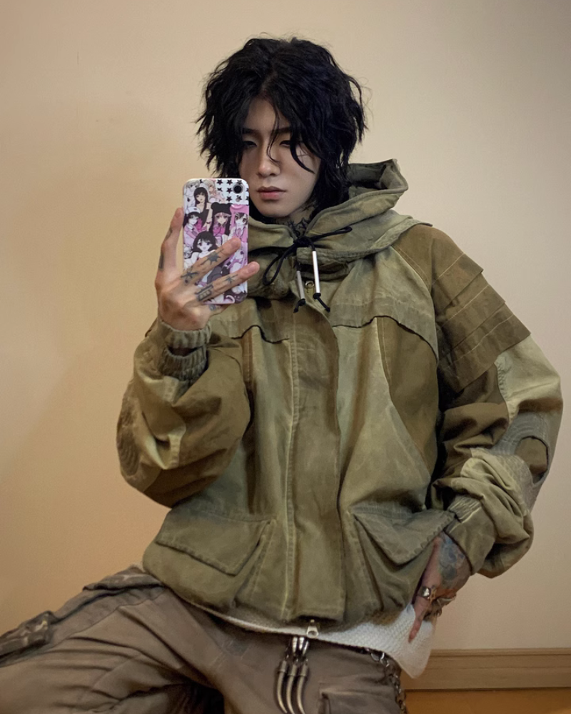 Veste Utilitaire Chic Lavée -  jaune gingembre - Veste Utilitaire Chic Lavée en Jaune Gingembre