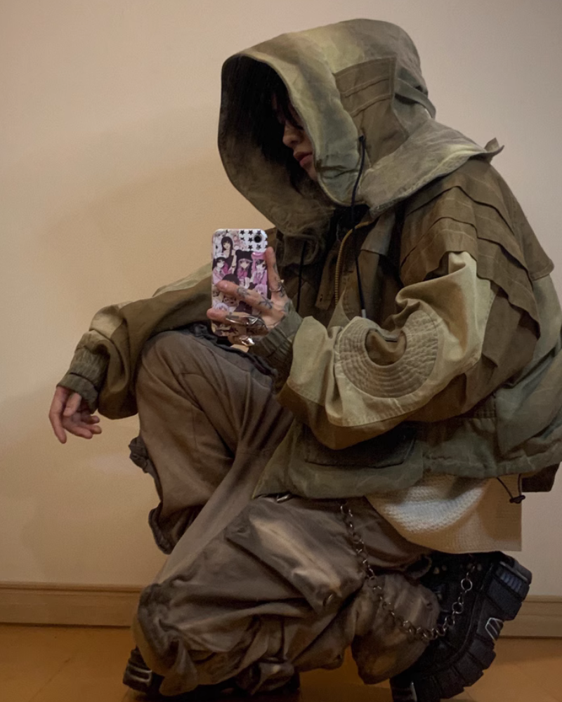 Veste Utilitaire Chic Lavée -  veste chic - Veste Utilitaire Chic Lavée en Jaune Gingembre