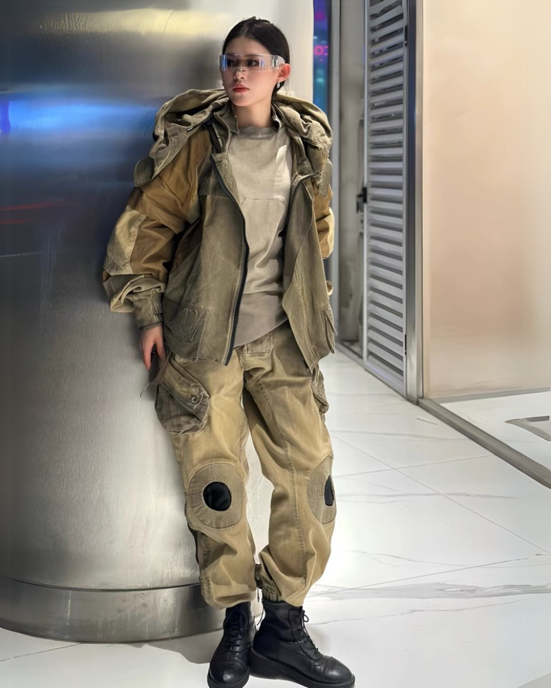 Veste Utilitaire Chic Lavée -  veste jaune - Veste Utilitaire Chic Lavée en Jaune Gingembre