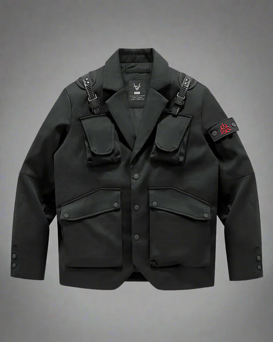 Veste Utility Chic à Multi-Poches - veste blazer classique - Veste Utility Chic à Multi-Poches pour un Style Pratique