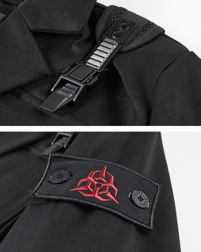 Veste Utility Chic à Multi-Poches -  veste noir - Veste Utility Chic à Multi-Poches pour un Style Pratique