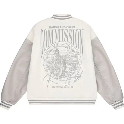Veste Varsity Beige -  tenue chic - Veste Varsity Beige élégante pour un style Y2K