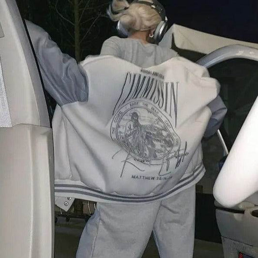 Veste Varsity Beige - veste de style y2k - Veste Varsity Beige élégante pour un style Y2K