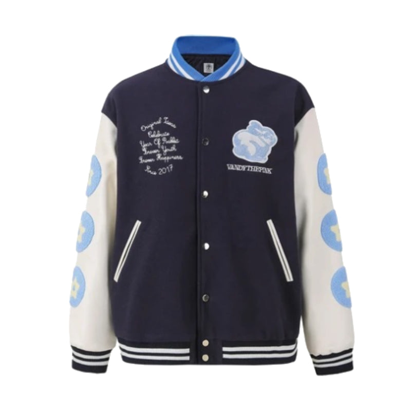 Veste Varsity Marine -  streetwear y2k - Veste Varsity Marine : style streetwear Y2K