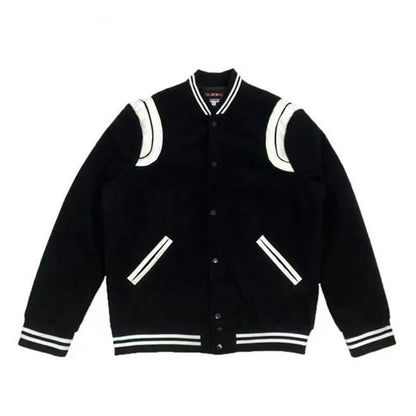 Veste Varsity Noir et Blanc -  style vintage - Veste Varsity Noir et Blanc au style vintage
