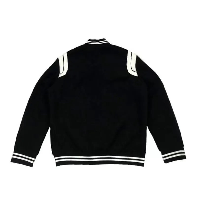 Veste Varsity Noir et Blanc -  veste années 2000 - Veste Varsity Noir et Blanc au style vintage