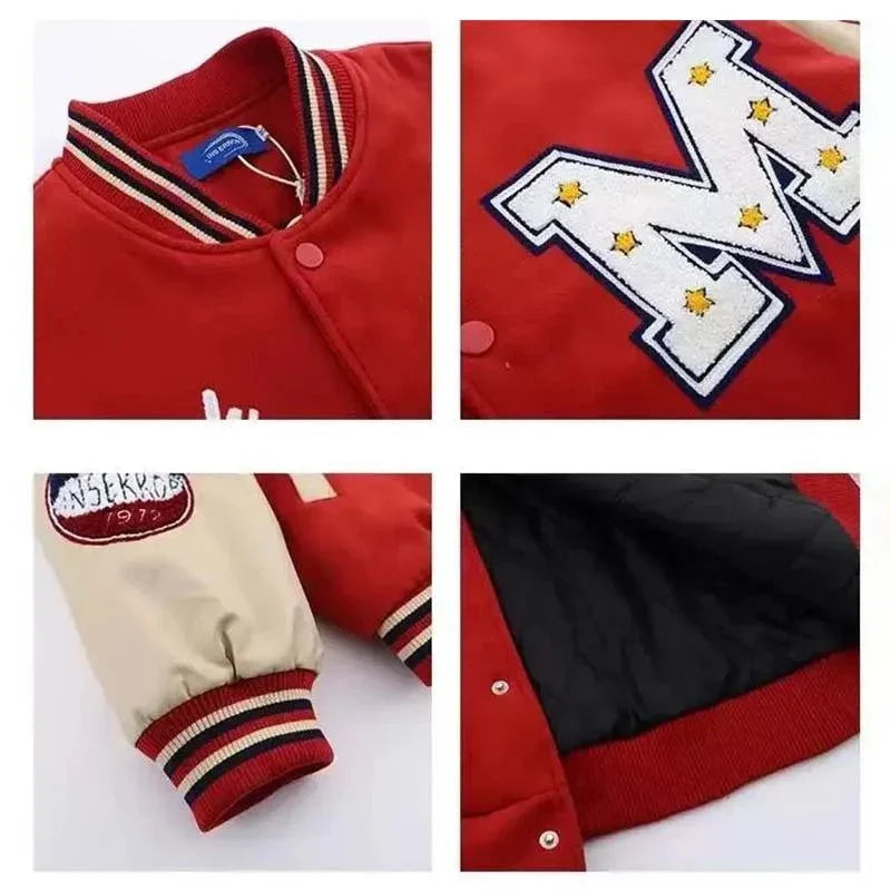 Veste varsity rouge -  rouge - Veste varsity rouge unisexe pour un style streetwear