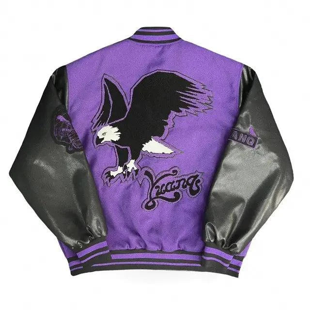 Veste varsity violette -  veste streetwear Y2K - Veste varsity violette unisexe au style vintage