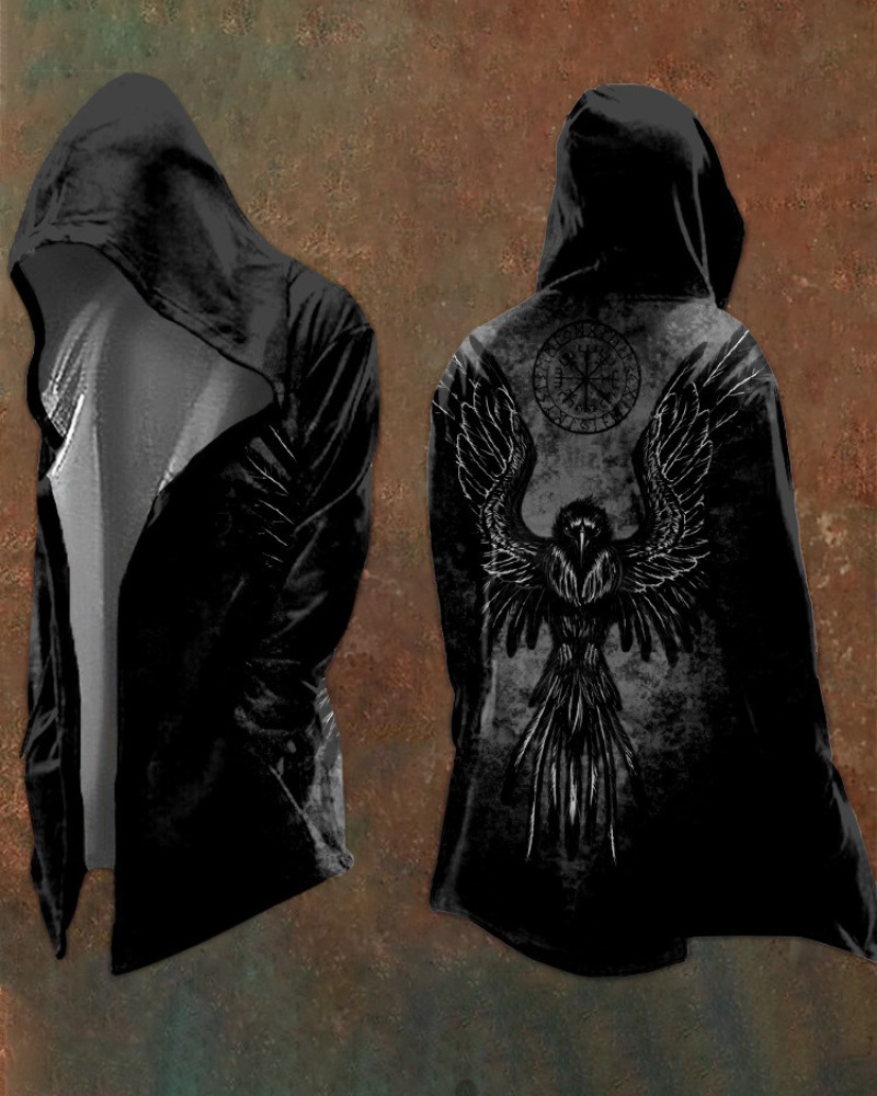Veste Vintage à Capuche Inspirée par les Vikings -  veste confortable en polyester