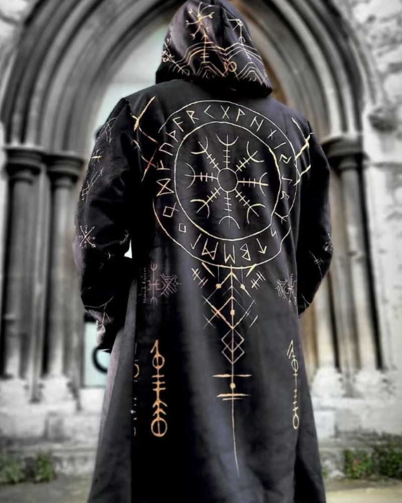 Veste Vintage à Capuche Inspirée par les Vikings - veste technique viking