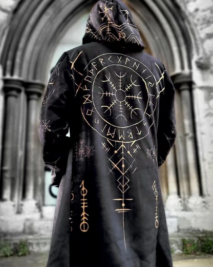 Veste Vintage à Capuche Inspirée par les Vikings - veste technique viking