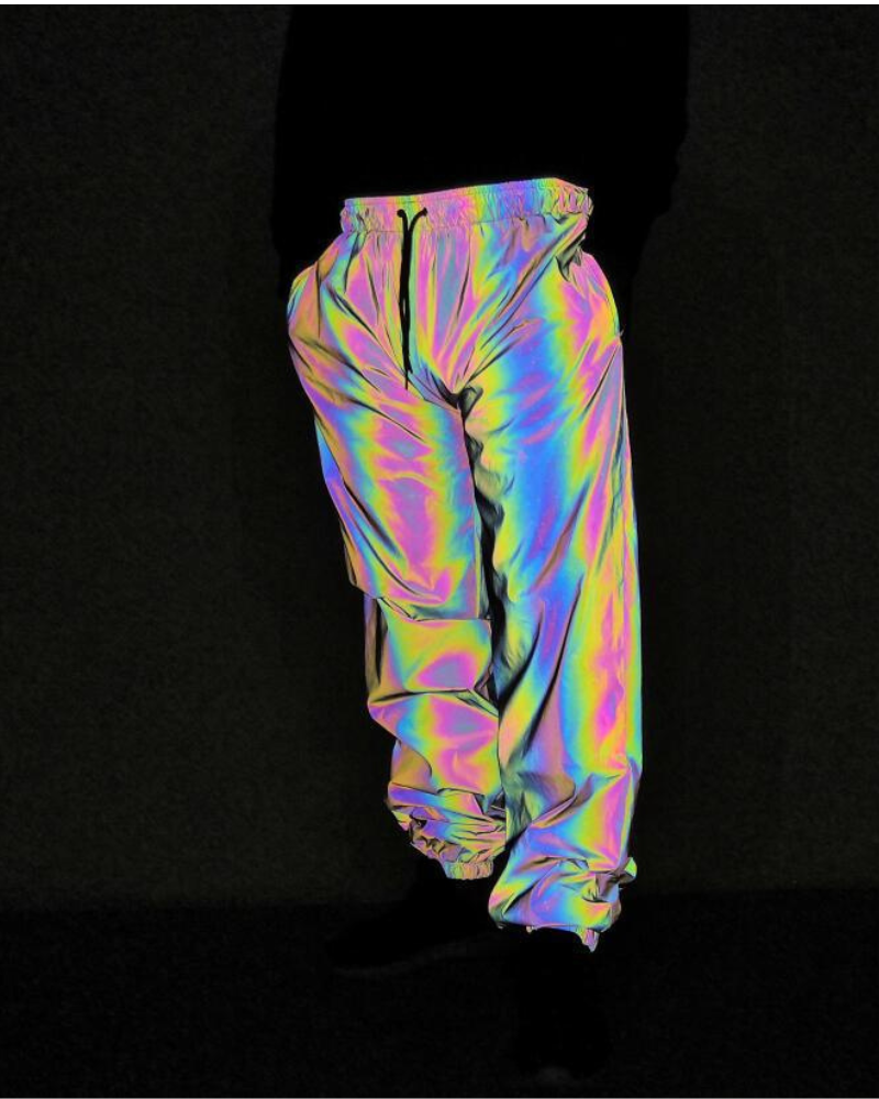 Vêtements de Sport Réfléchissants et Attrayants -  pantalons pour rave - Pantalons Réfléchissants Colorés pour Festivals et Rave