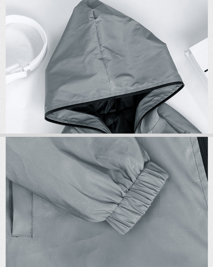 Vêtements Réfléchissants Argentés Rayonnants - vêtements réflecteurs - Veste Techwear Réfléchissante au Style Urbain