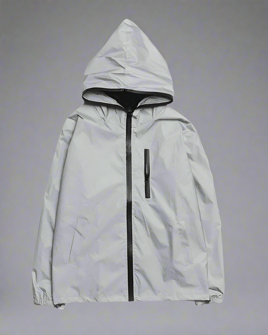 Vêtements Réfléchissants Argentés Rayonnants -  vêtements gris - Veste Techwear Réfléchissante au Style Urbain
