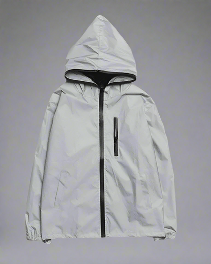 Vêtements Réfléchissants Argentés Rayonnants -  vêtements gris - Veste Techwear Réfléchissante au Style Urbain