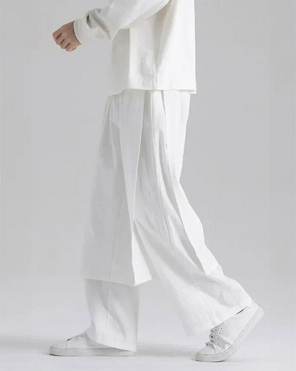 Pantalons Hakama Blanc Élégants