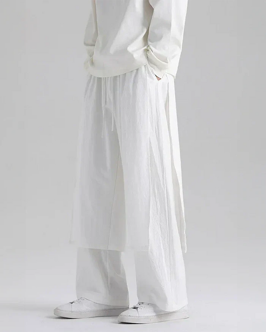 Pantalons Hakama Blanc Élégants