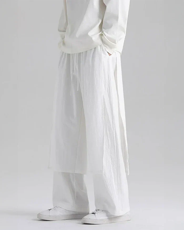 Pantalons Hakama Blanc Élégants