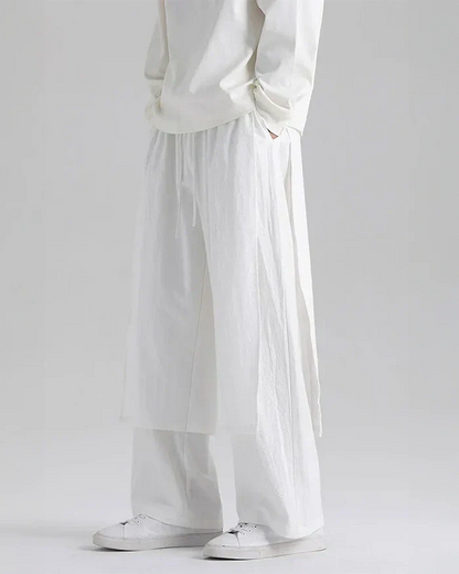 Pantalons Hakama Blanc Élégants