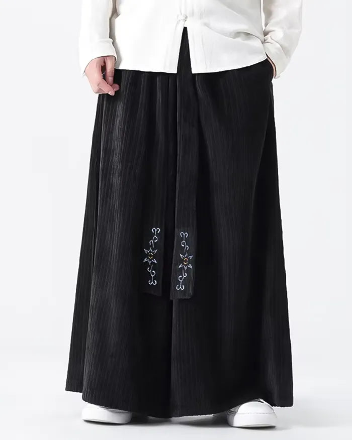Pantalons en Velours Côtelé Large Chic