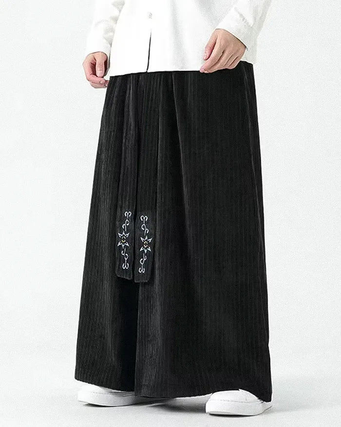 Pantalons en Velours Côtelé Large Chic