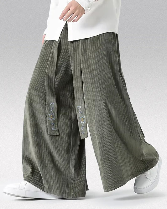 Pantalons en Velours Côtelé Large Chic