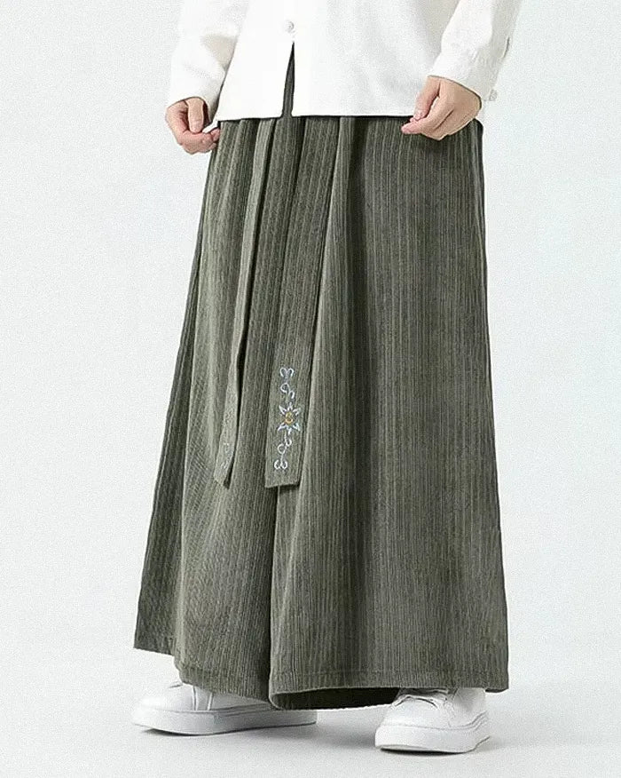 Pantalons en Velours Côtelé Large Chic
