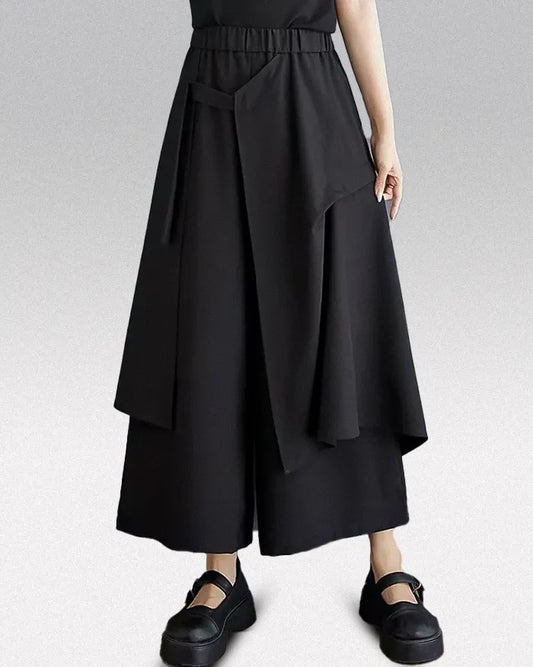 Pantalons Hakama Chic à Double Couche