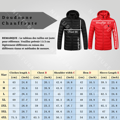 Doudoune Chauffante noir Taille