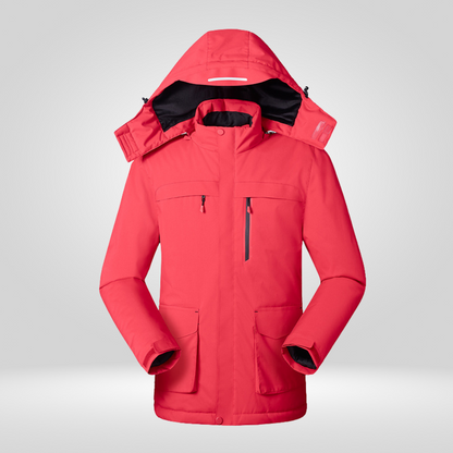 veste chauffante softshell rouge