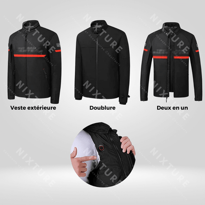 veste de moto chauffante noir