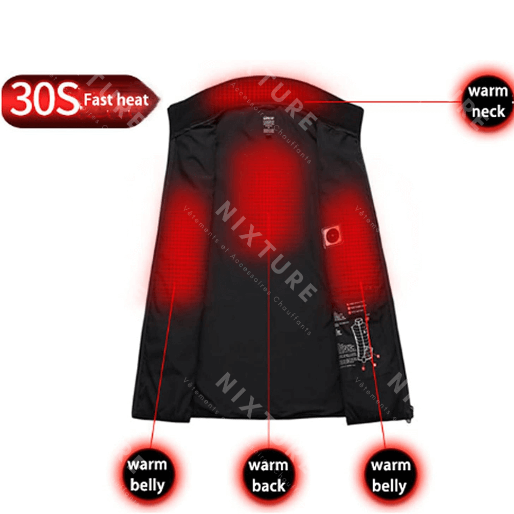 Col Gilet Chauffant - Noir -  noir - Gilet Chauffant Noir : Confort et Élégance pour l'Hiver