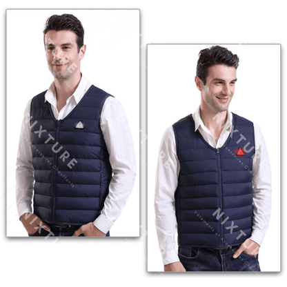 Gilet Chauffant Col V - Bleu -  chauffage Usb - Gilet chauffant col V bleu pour un confort optimal