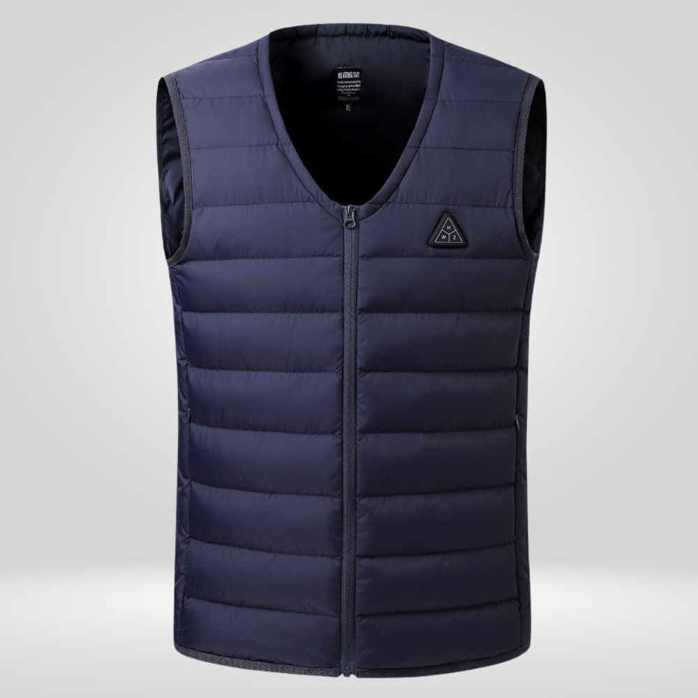 Gilet Chauffant Col V - Bleu - gilet chauffant - Gilet chauffant col V bleu pour un confort optimal