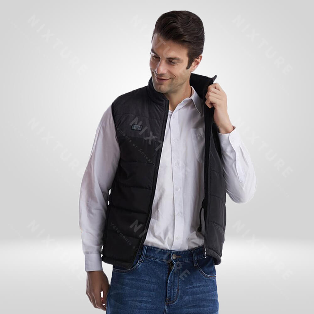 Gilet Chauffant Intelligent - Gris -  chauffage électrique - Gilet chauffant intelligent gris pour un confort optimal