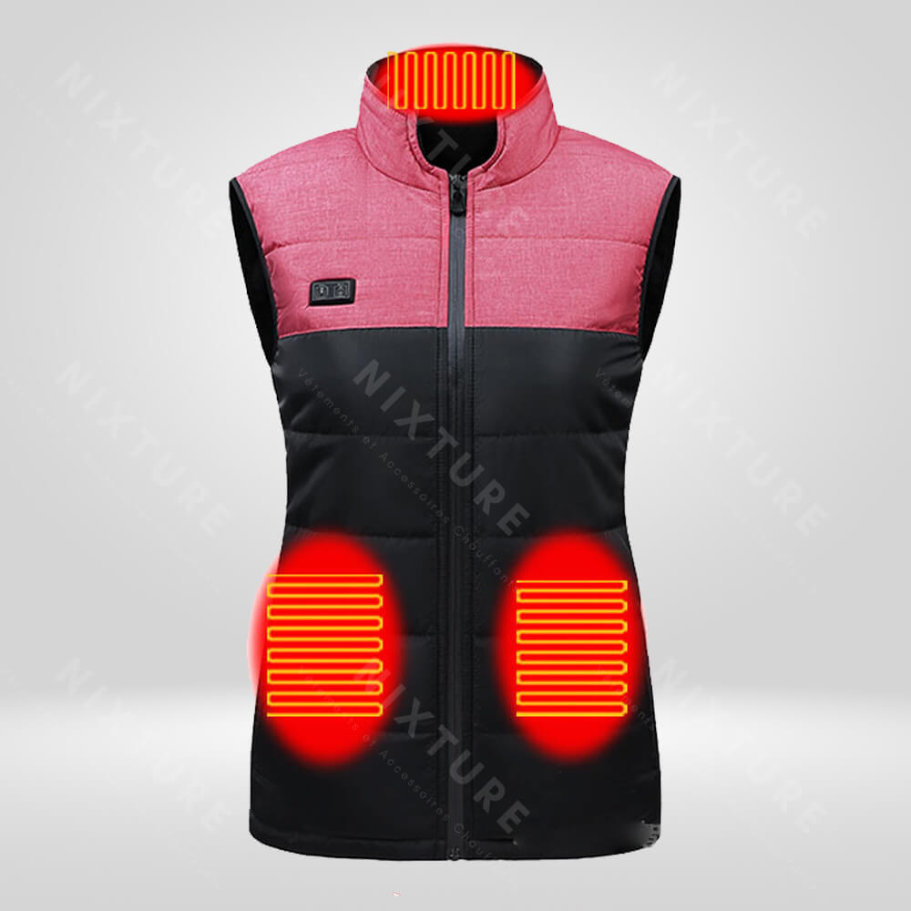 Gilet Chauffant Intelligent - Rose -  vêtement chaud femme - Gilet chauffant intelligent rose pour un confort optimal